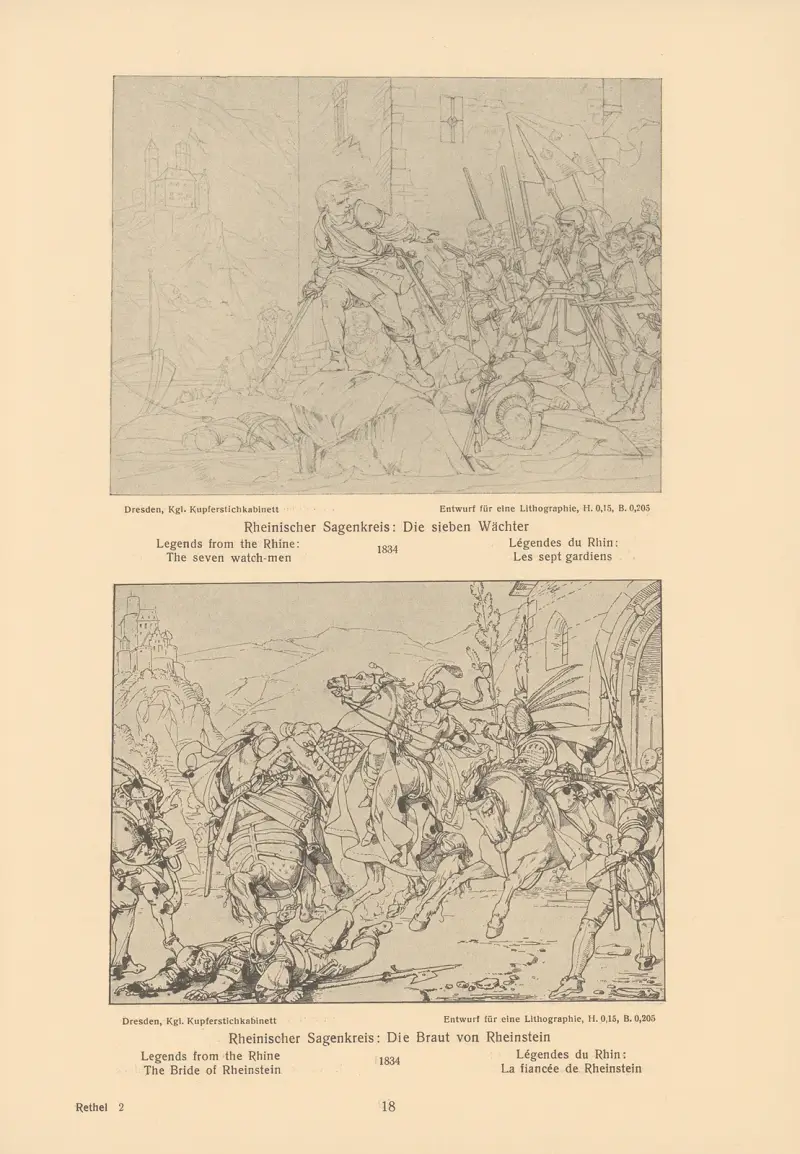 Sagen vom Rhein; Die sieben Wächter, Die Braut von Rheinstein von Alfred Rethel
