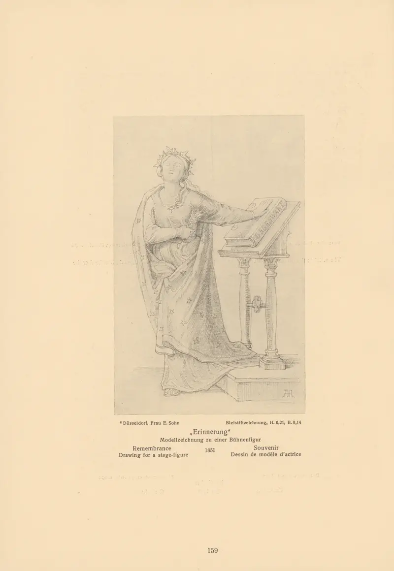 Remembrance. Drawing for a stage-figure av Alfred Rethel