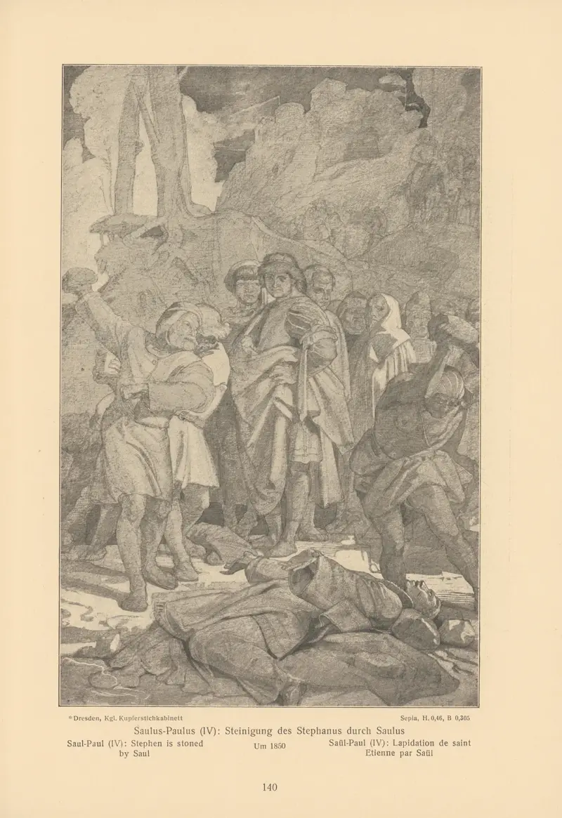 Saul-Paul (IV); Stephen is stoned by Saul av Alfred Rethel