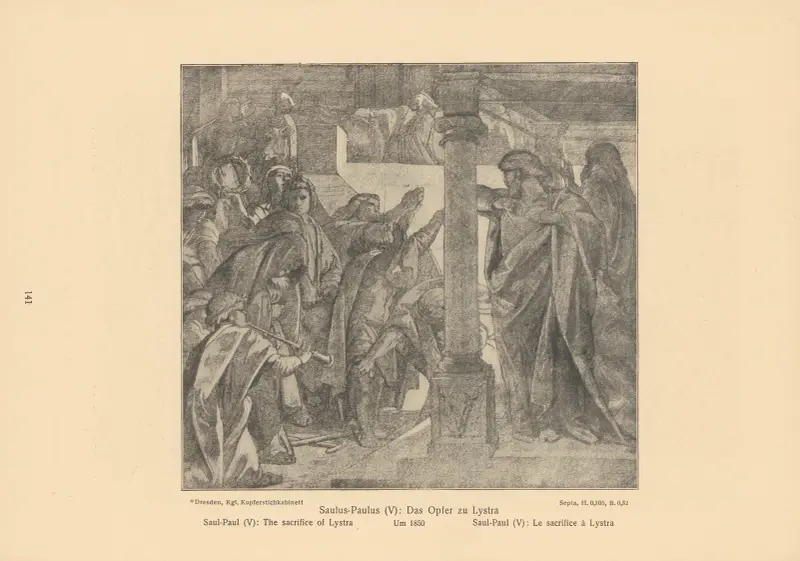 Saul-Paul (V); The sacrifice of Lystra (1850Saul-Paul (V); Le sacrifice â Lystra) av Alfred Rethel