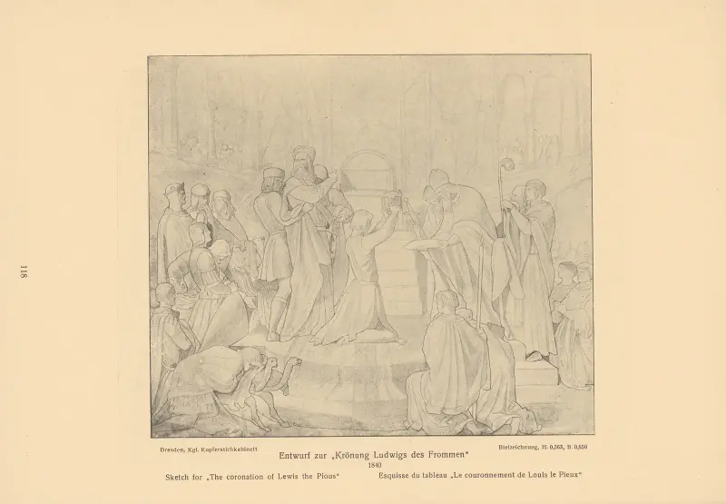 Sketch for ‘The coronation of Lewis the Pious’ av Alfred Rethel