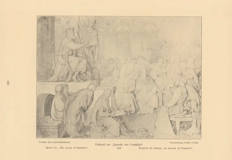 Skiss till ’Frankfurts synod’ av Alfred Rethel