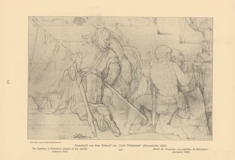 Vittekinds dop (detalj av skissen) av Alfred Rethel