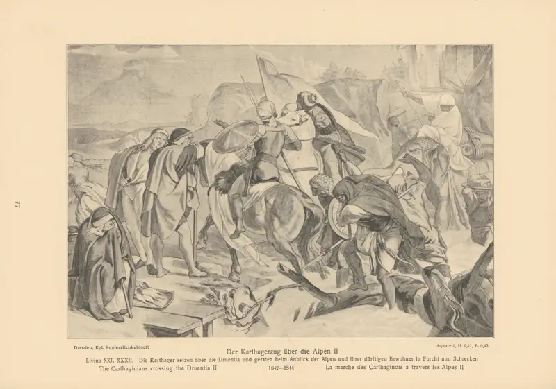 The Carthaginians crossing the Alps II av Alfred Rethel