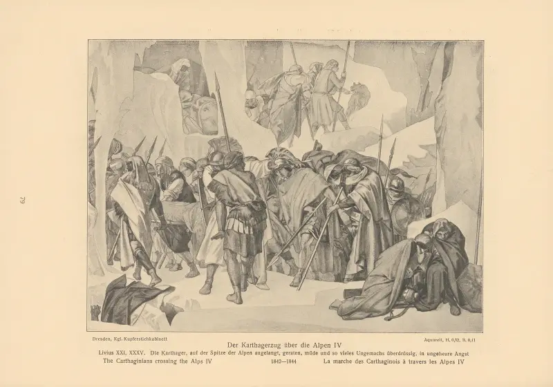 The Carthaginians crossing the Alps IV av Alfred Rethel