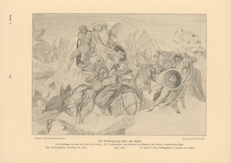 The Carthaginians crossing the Alps av Alfred Rethel