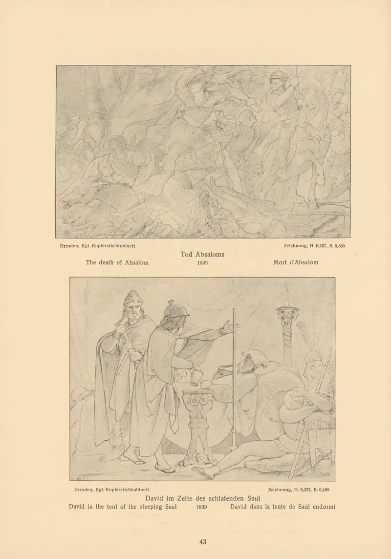 Absaloms död, David i den sovande Sauls tält av Alfred Rethel