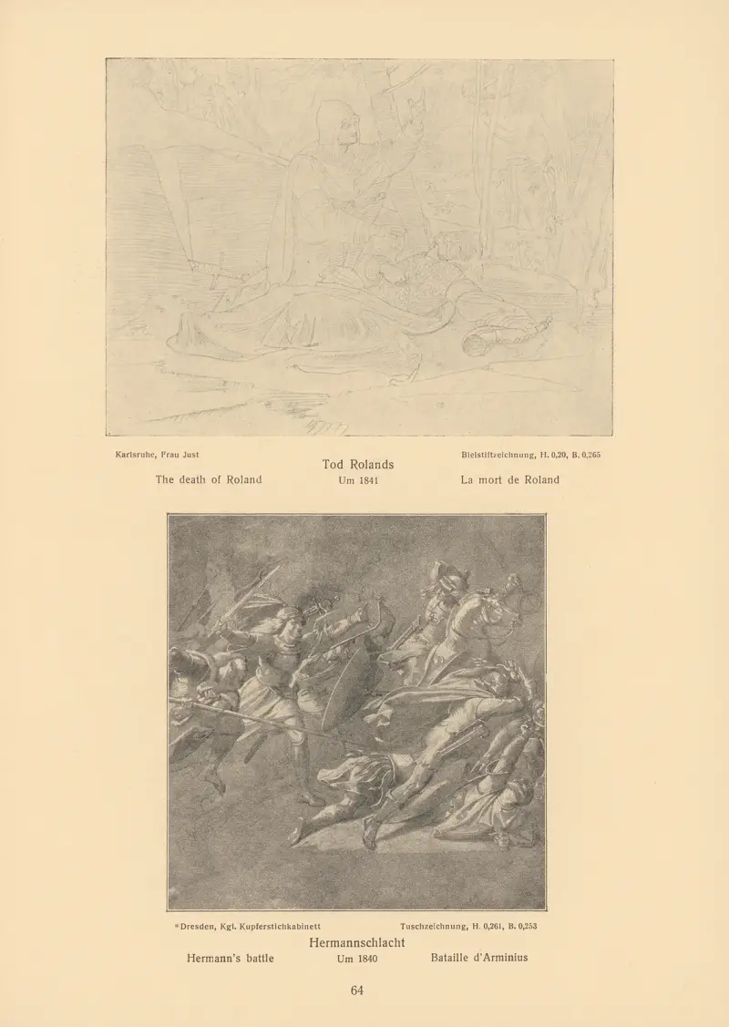 The death of Roland, Hermann’s battle av Alfred Rethel