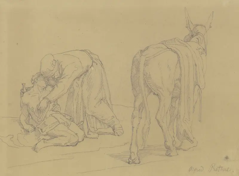 Den barmhärtige samariern av Alfred Rethel