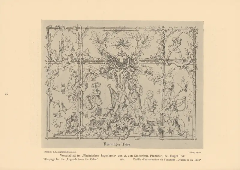 Titelblad till 'Legender från Rhen' av Alfred Rethel