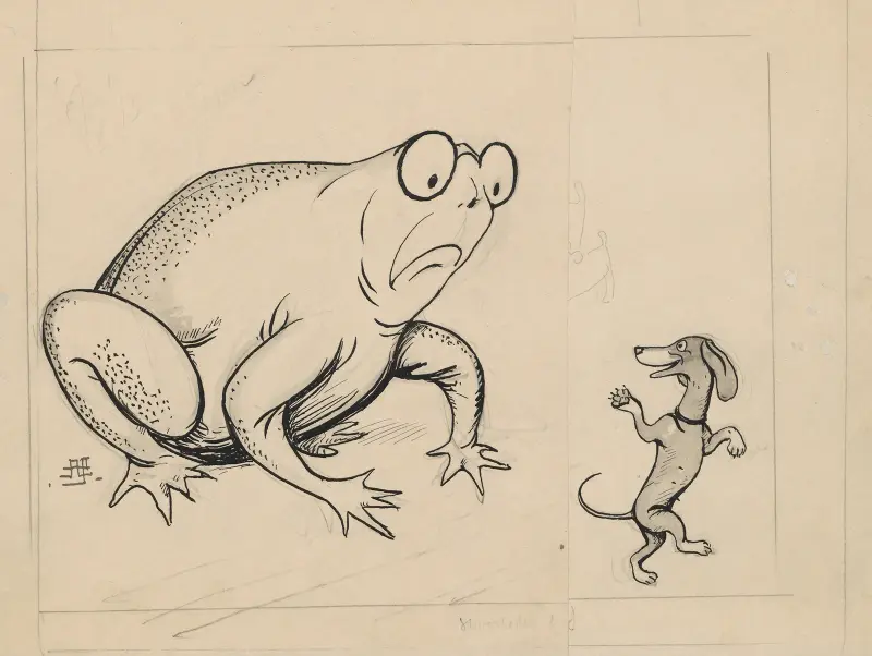 En teckning av Alfred Schmidts hund av Alfred Schmidt