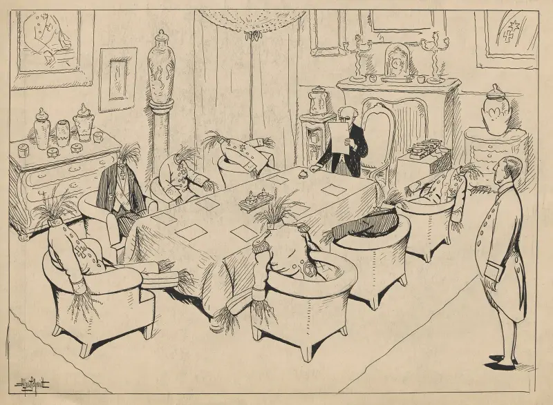 Bank council meeting at Metropolitbanken av Alfred Schmidt