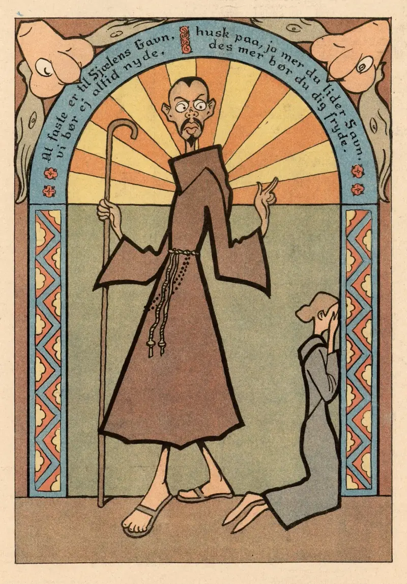 Karikatyren av Johannes Jørgensen av Alfred Schmidt