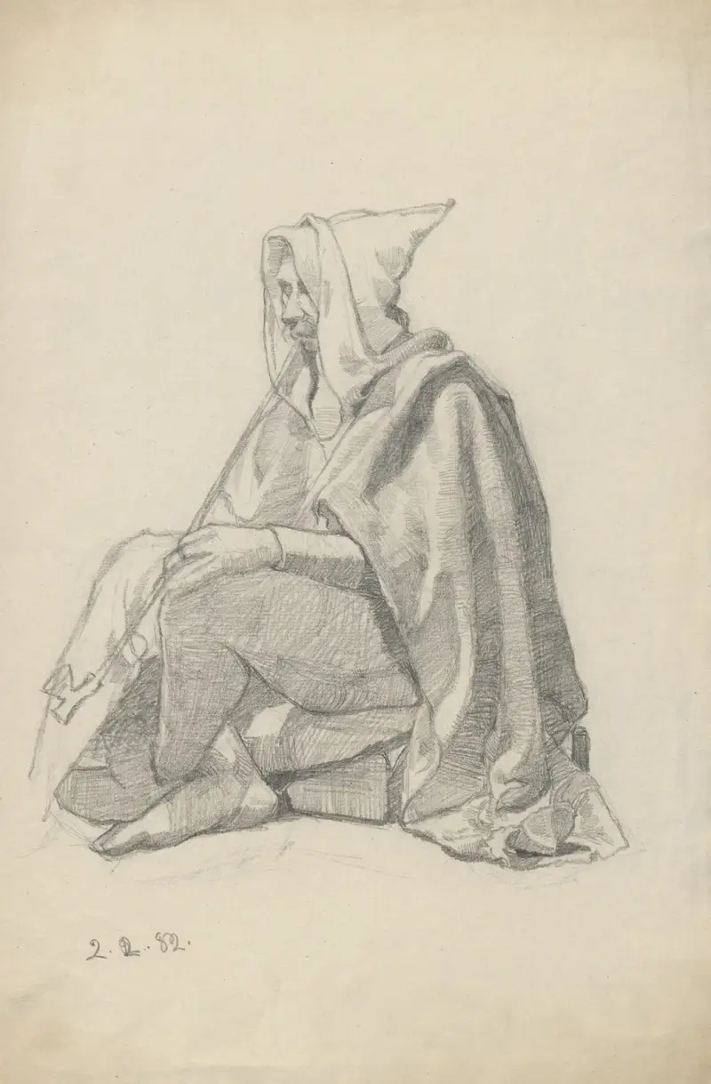Jester smoking a pipe. av Alfred Schmidt