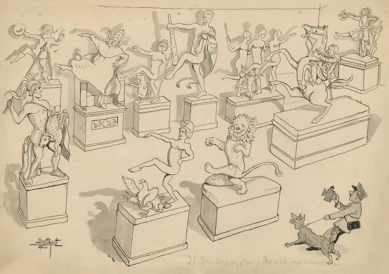 Nattlig föreställning på Thorvaldsens Museum av Alfred Schmidt