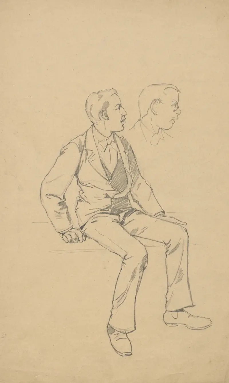 Sittande man av Alfred Schmidt
