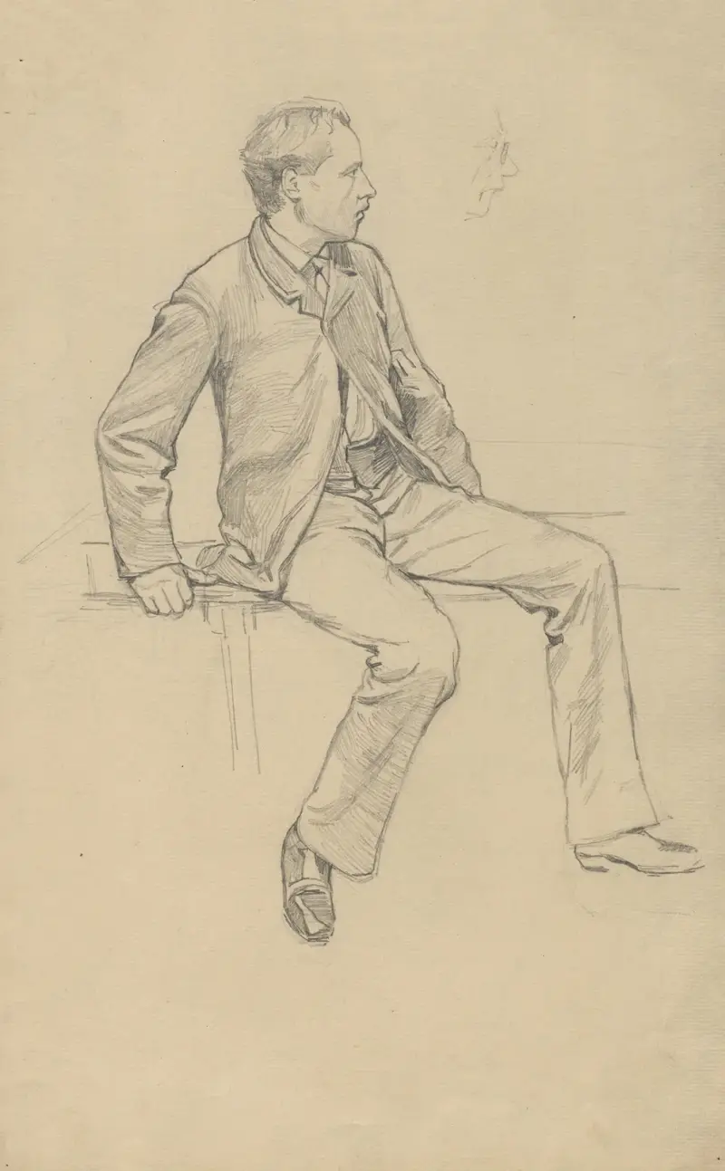 Seated man av Alfred Schmidt