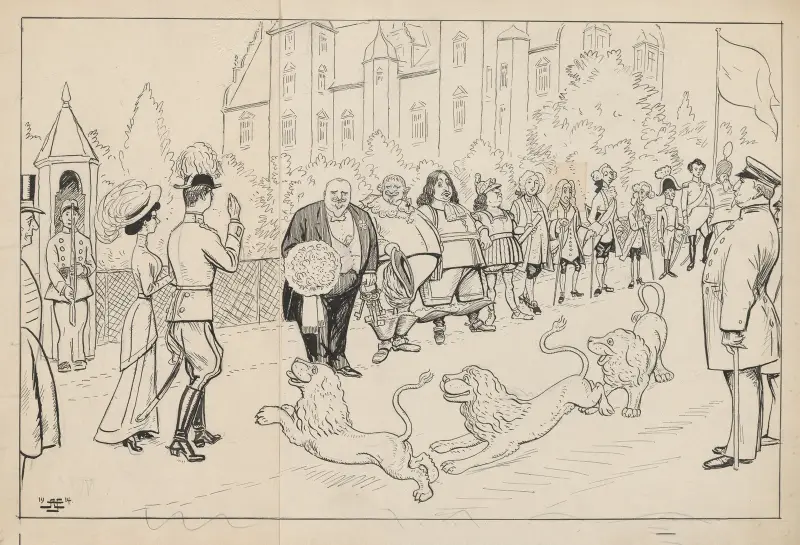 The Count and Countess of Rosenborg are welcomed by the castle’s residents av Alfred Schmidt