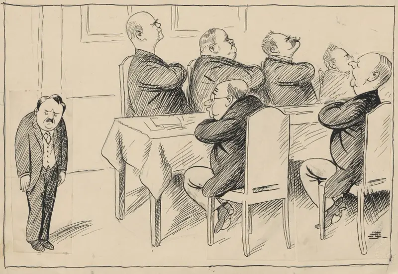 Regeringen sitter runt ett bord av Alfred Schmidt