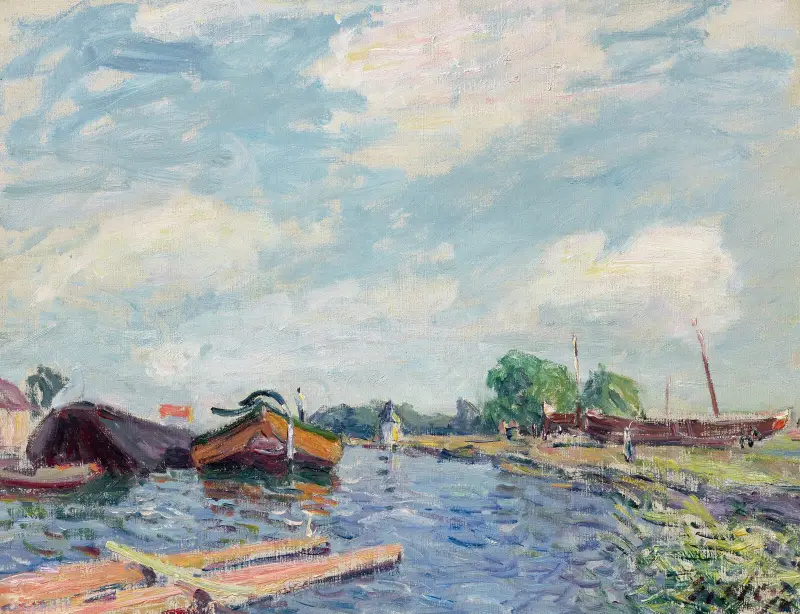 Canal du Loing à Saint-Mammès av Alfred Sisley