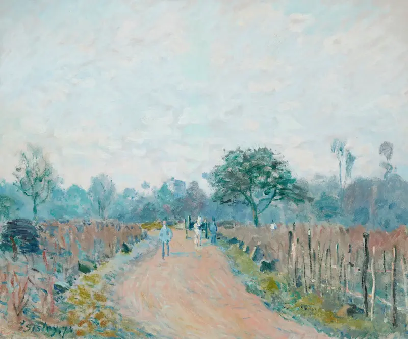 Chemin de Prunay à Louveciennes av Alfred Sisley