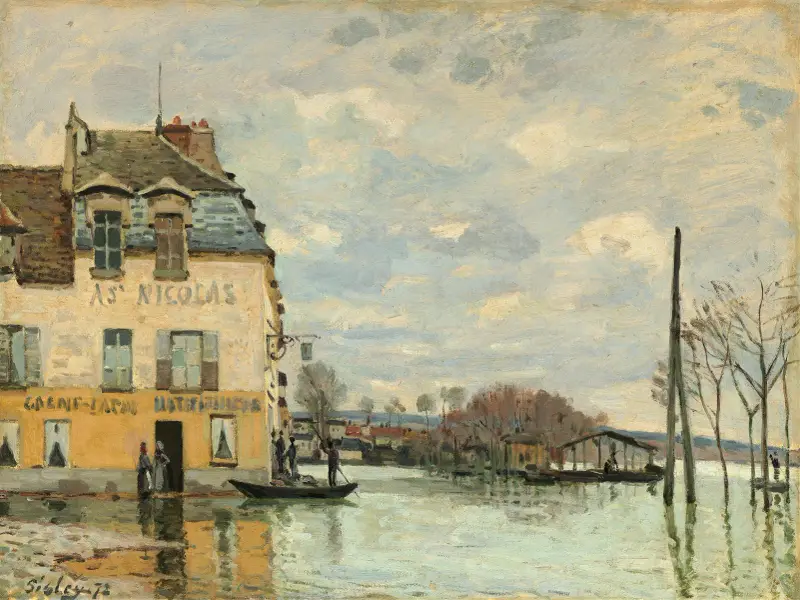 Flood at Port-Marly av Alfred Sisley