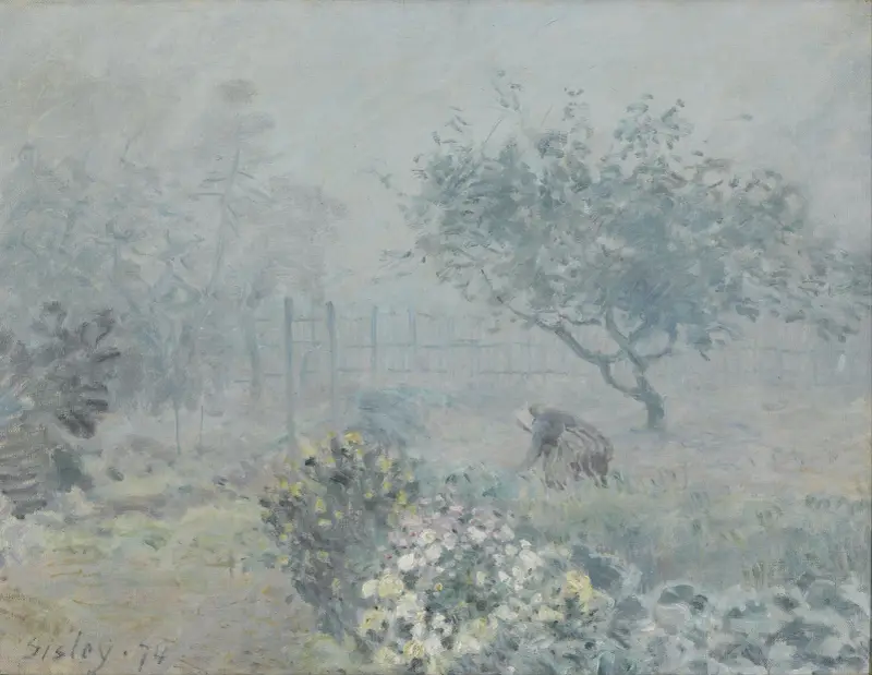 Fog, Voisins av Alfred Sisley