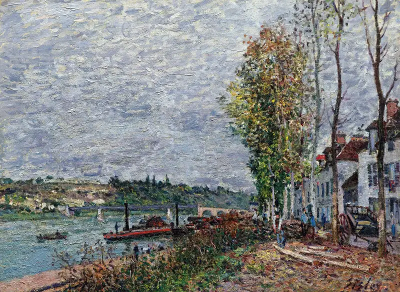 Jour De Brouillard À Saint-Mammès av Alfred Sisley