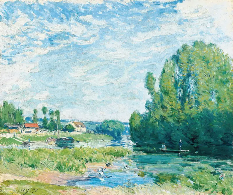 Staw z kaczkami, Alfred Sisley