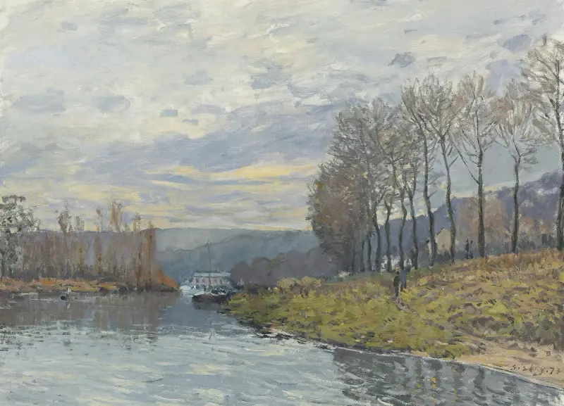La Seine À Bougival, 1873 av Alfred Sisley
