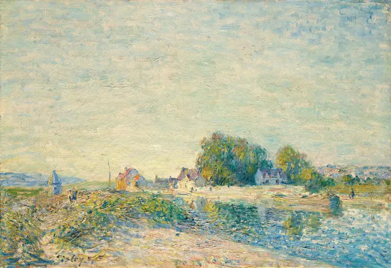 Le Barrage du canal du Loing à Saint-Mammès av Alfred Sisley