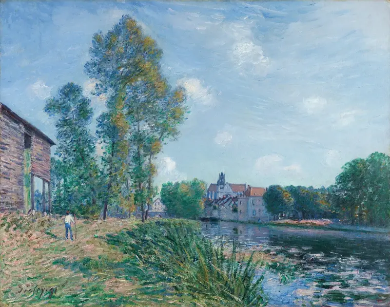 Le Loing À Moret, En Été av Alfred Sisley