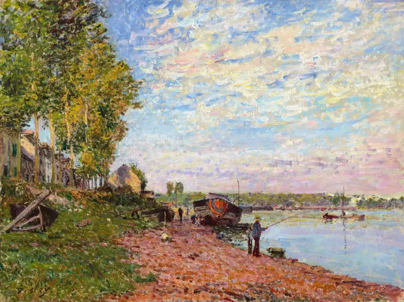 Le Loing à Saint-Mammès, 1883 av Alfred Sisley
