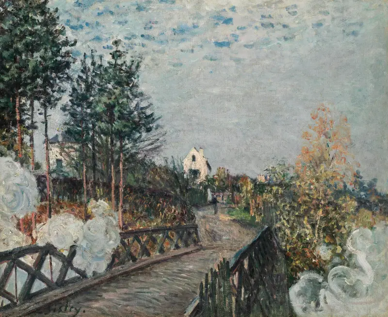 Le pont du chemin de fer av Alfred Sisley
