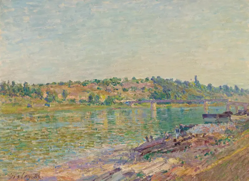 Les Coteaux De La Celle-Sous-Moret, Vus De Saint-Mammès av Alfred Sisley