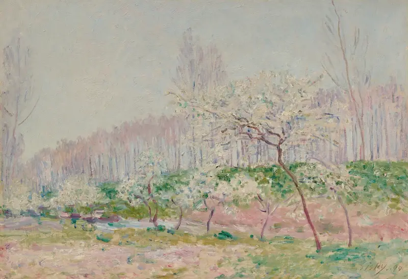 Pommiers en fleurs av Alfred Sisley