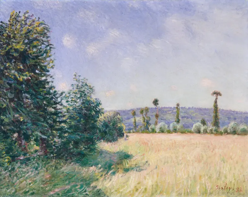 Sahurs Meadows in Morning Sun av Alfred Sisley