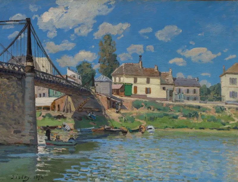 The Bridge at Villeneuve-la-Garenne av Alfred Sisley