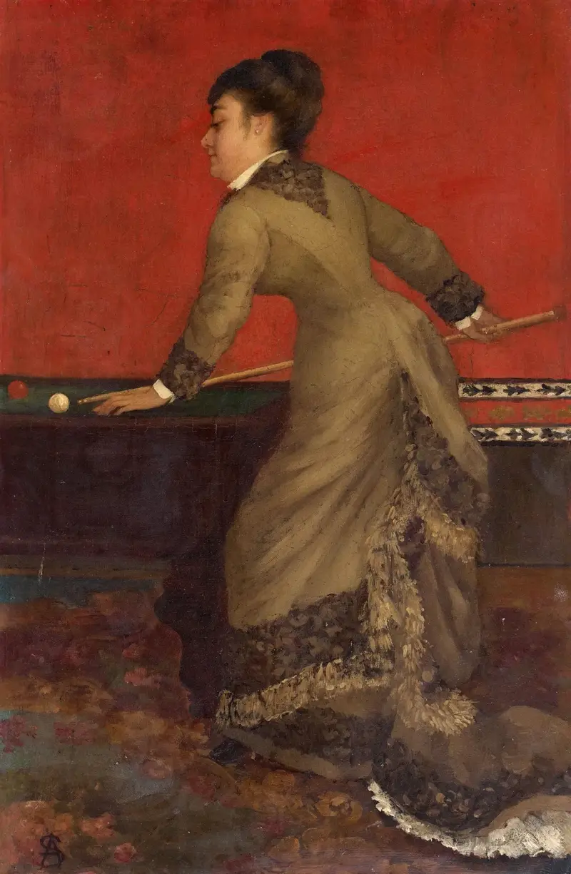 Elegant vid biljarden av Alfred Stevens