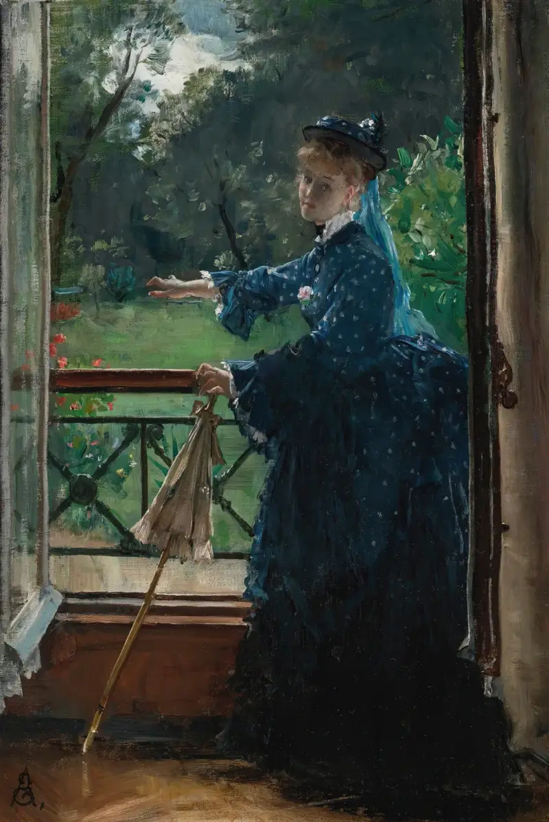 Frau auf dem Balkon von Alfred Stevens