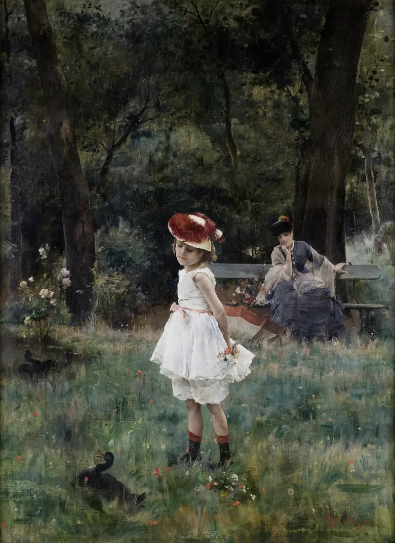 Flickan med ankorna av Alfred Stevens