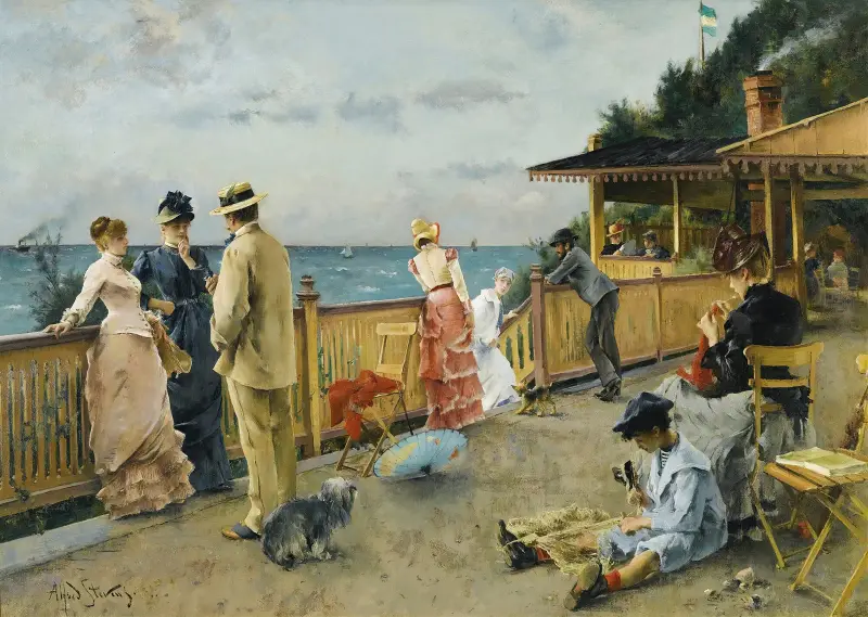 Villan vid klipporna i Sainte-Adresse av Alfred Stevens
