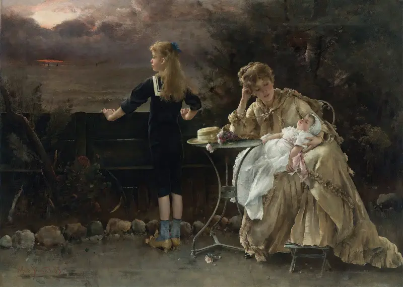 Mor och barn av Alfred Stevens