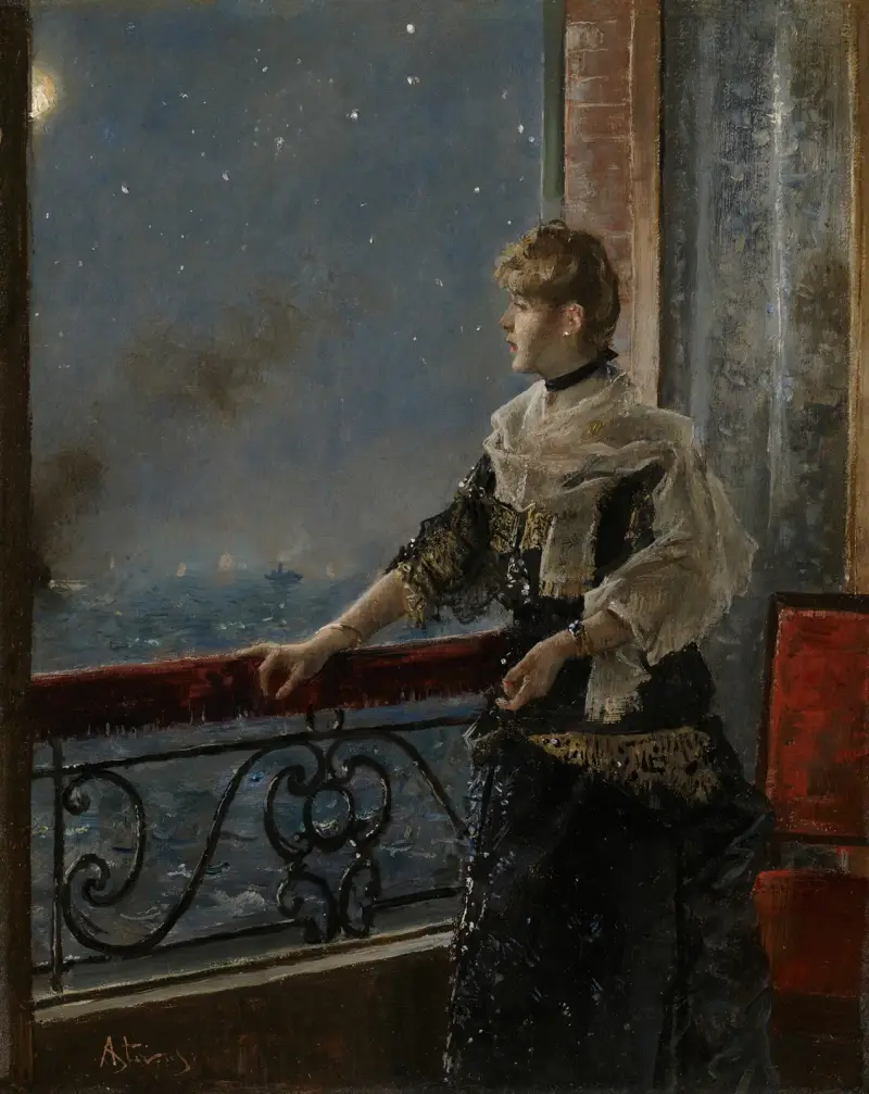 Měsíční svit (Au clair de la lune), Alfred Stevens