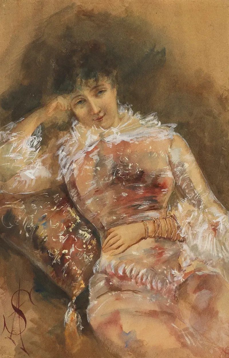 Porträtt av Sarah Bernhardt av Alfred Stevens