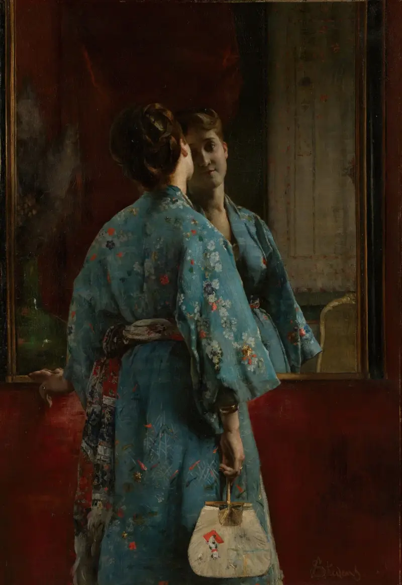 Den japanska klänningen av Alfred Stevens