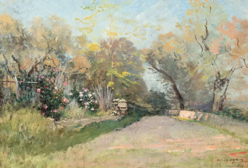Landskap nära Antibes. Studie av Alfred Wahlberg