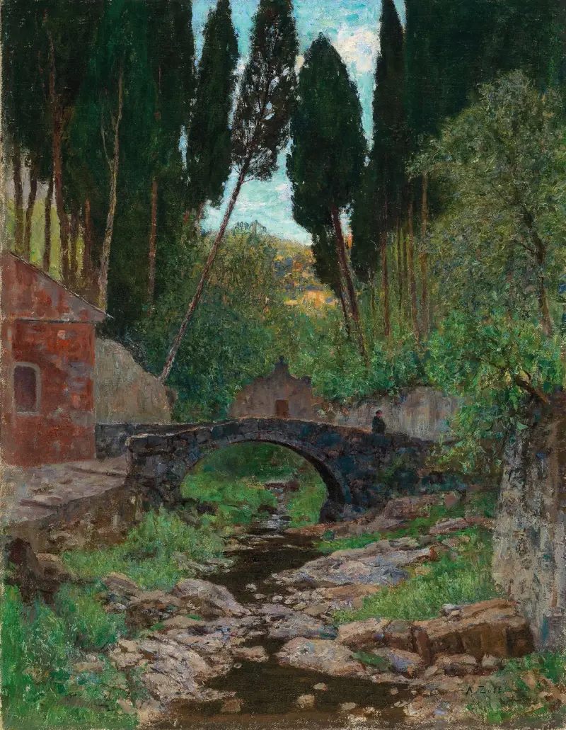 Eine alte Steinbrücke von Alfred Zoff