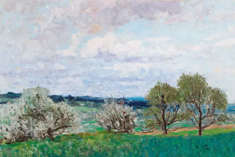 Blossoming Trees In Deutschlandsberg av Alfred Zoff