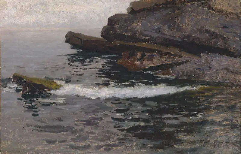 Klippkust vid Capo Lungo av Alfred Zoff